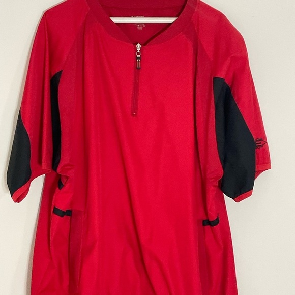 Easton Size mens XL red 1/4 zip practice training baseball pullover shirt Jersey - Picture 2 of 10